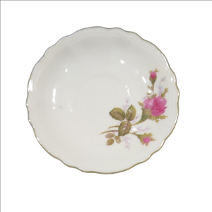 Floral Saucer with Pink Rose Design